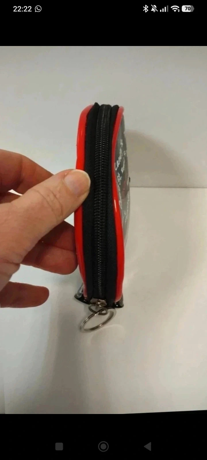 Carteira / estojo London preto vermelho com padrão de Londres com zíper 14x12 cm – photo 7